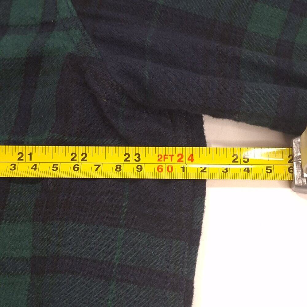 Old Navy Mens XL Flannel Navy & Green Plaid Button Front Long Sleeve Cabincore - Picture 7 of 12